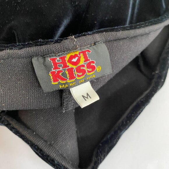 Vintage Y2K Hot Kiss Black Velvet Mini Skirt Skort Size Medium Pull On - Picture 7 of 9